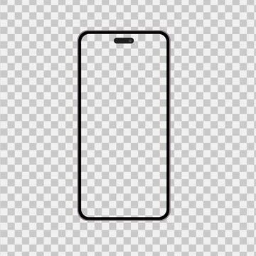 Vector smartphone mockup with screen isolated on transparent background for Illustrazione stock