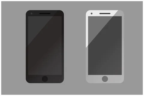 Vector smartphone mockup set, mobile phone blank, cell phone Stock Illustration