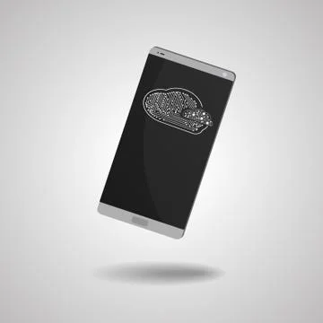 Vector : Smartphone with network cloud inside Stock Illustration