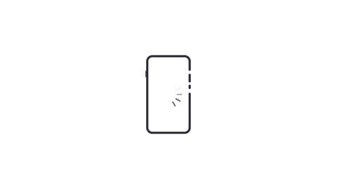 Vector smartphone outline icon with loading circle animation. Load preloadi.. Stock Footage 292820443
