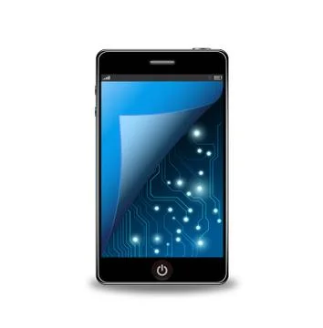 Vector smartphone with system circuit Stock Illustration