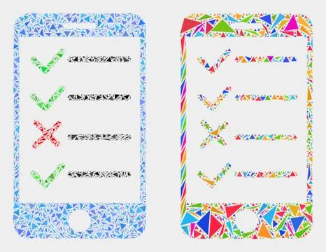 Vector Smartphone Task List Mosaic Icon of Triangles Illustrazione stock