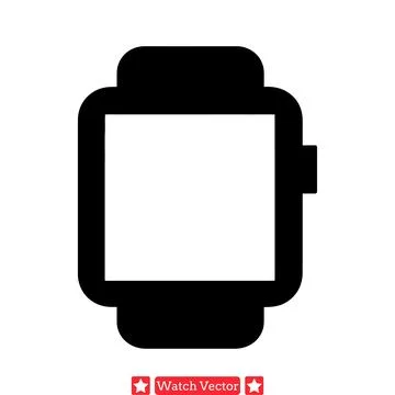 Vector Smartwatch Designs  Sleek Silhouettes of Advanced Wearable Devices f.. Stock Illustration