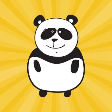 Vector smile panda Stock Illustration
