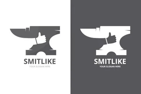 Vector smith and like logo combination. Blacksmith and best symbol or icon Stock Illustration
