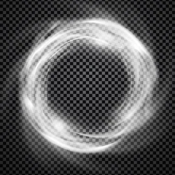Vector smoke ring light effect with trasparency Stock Illustration