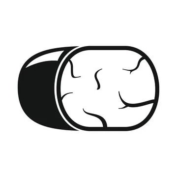 Vector smoked beef black simple icon isolated Stock Illustration