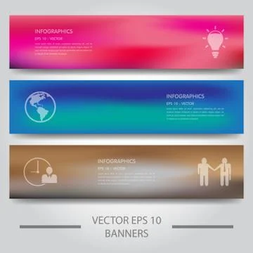 Vector smooth web banner, business card or flyer design. Blurry unfocused pho Stock Illustration