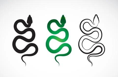 Vector of snake design on white background. Animals. Reptile. Snakes logo or  Stockillustratie