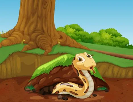 A Vector of Snake in the Nature Illustrazione stock