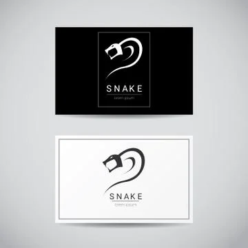 Vector snake simple black logo design element Stock Illustration