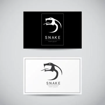 Vector snake simple black logo design element Stock Illustration