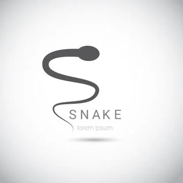 Vector snake simple black logo design element Stock Illustration