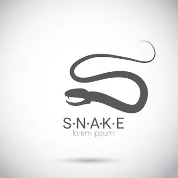 Vector snake simple black logo design element Stock Illustration