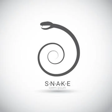 Vector snake simple black logo design element Stock Illustration