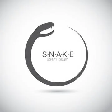 Vector snake simple black logo design element Stock Illustration