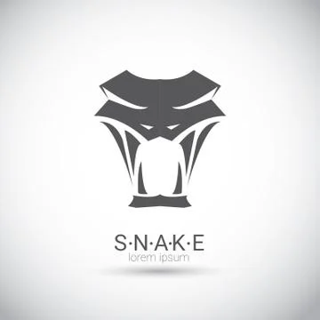 Vector snake simple black logo design element Stock Illustration
