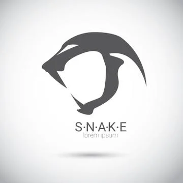 Vector snake simple black logo design element Illustrazione stock
