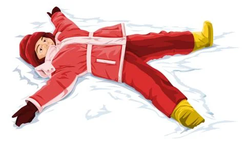 Vector of snow angel boy. Stock Illustration