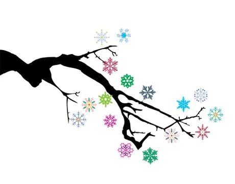 Vector snow branch Stock Illustration