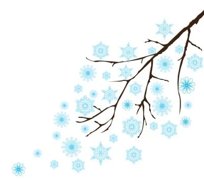 Vector snow branch Stock Illustration