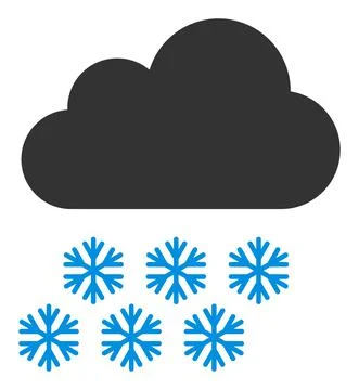 Vector Snow Cloud Flat Icon Illustration イラスト素材