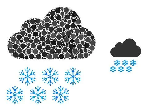 Vector Snow Cloud Mosaic of Small Circles Stock Illustration