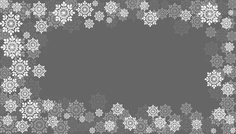 Vector. Snow covered window frame. Snow frame. Frozen window. Stock Illustration