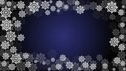 Vector. Snow covered window frame. Snow frame. Frozen window. Stock Illustration