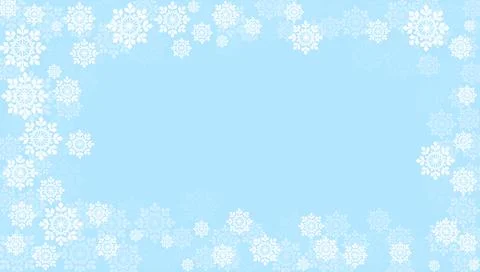Vector. Snow covered window frame. Snow frame. Ice glass frozen window. Stock Illustration