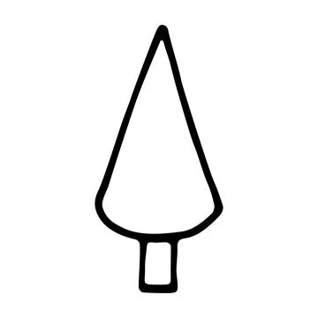 Vector snow doodle New Year, Christmas tree Stock Illustration