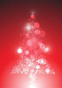Vector : Snow flake christmas tree concept Stock Illustration