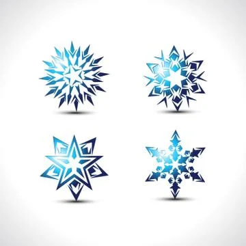 Vector snow flakes Illustrazione stock