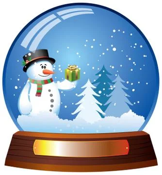 Vector snow globe with snowman Stock Illustration