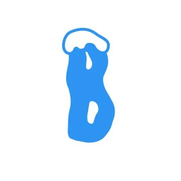 Vector Snow Letter Logo B Stock Illustration