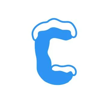 Vector Snow Letter Logo C Stock Illustration