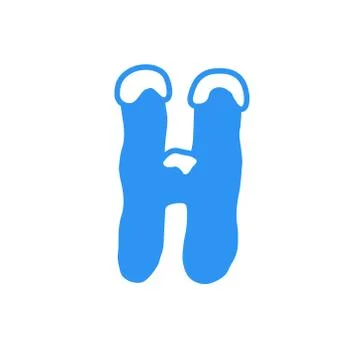 Vector Snow Letter Logo H Stock Illustration