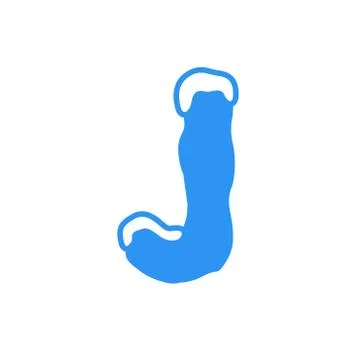 Vector Snow Letter Logo J Stock Illustration