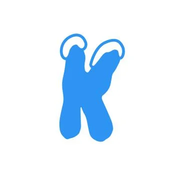 Vector Snow Letter Logo K Stock Illustration