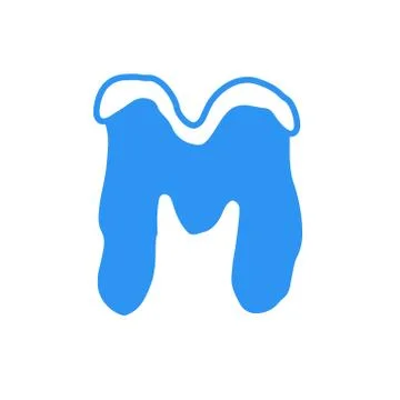 Vector Snow Letter Logo M Stock Illustration