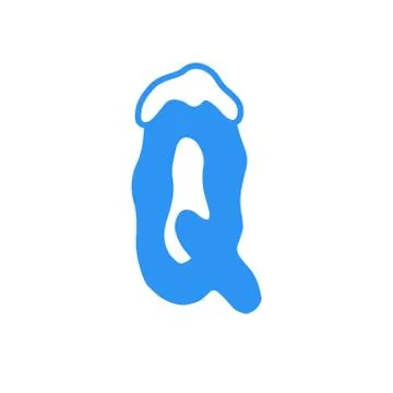 Vector Snow Letter Logo Q Stock Illustration