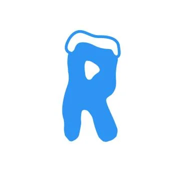 Vector Snow Letter Logo R Stock Illustration