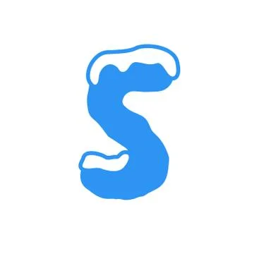 Vector Snow Letter Logo S Stock Illustration