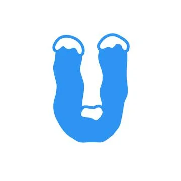 Vector Snow Letter Logo U Stock Illustration