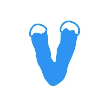 Vector Snow Letter Logo V Ilustración de archivo