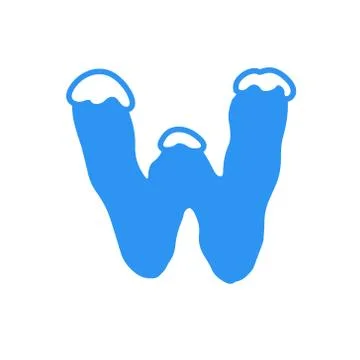 Vector Snow Letter Logo W Stock Illustration