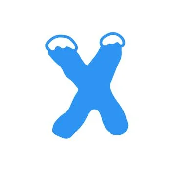 Vector Snow Letter Logo X Stock Illustration