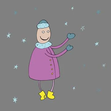 Vector Snow Maiden and Santa Claus. Stock Illustration