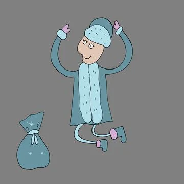 Vector Snow Maiden and Santa Claus. Stock Illustration