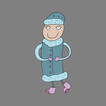 Vector Snow Maiden and Santa Claus. Stock Illustration